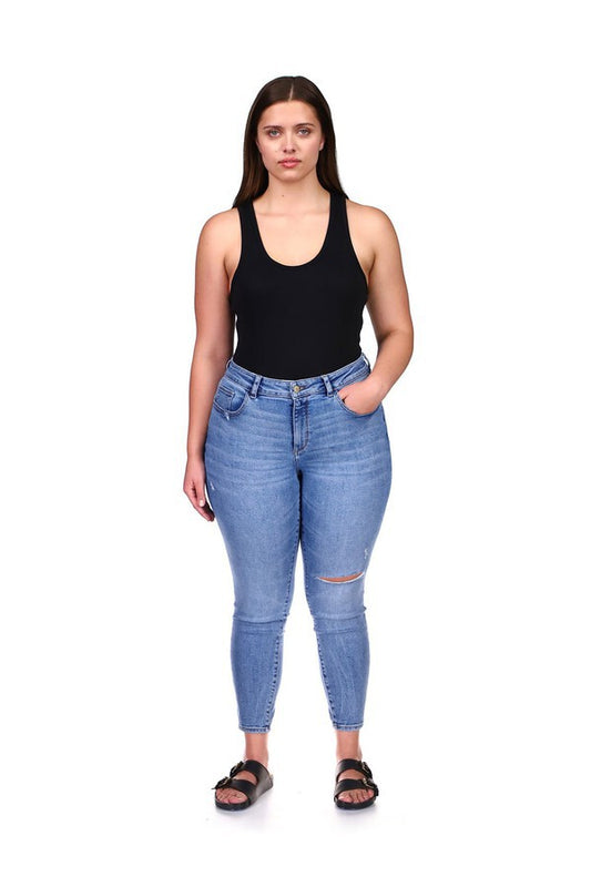 DL1961 Plus Size Ripped Ankle Skinny Jean
