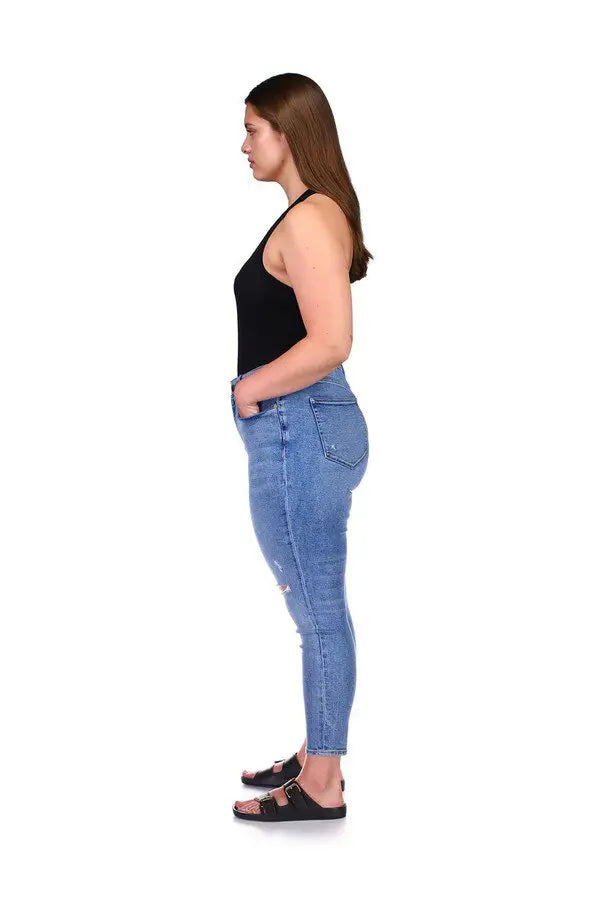 DL1961 Plus Size Ripped Ankle Skinny Jean