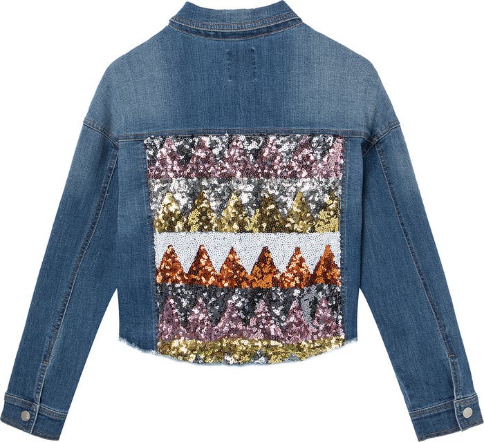 Truce Denim Stone and Sequin Jacket