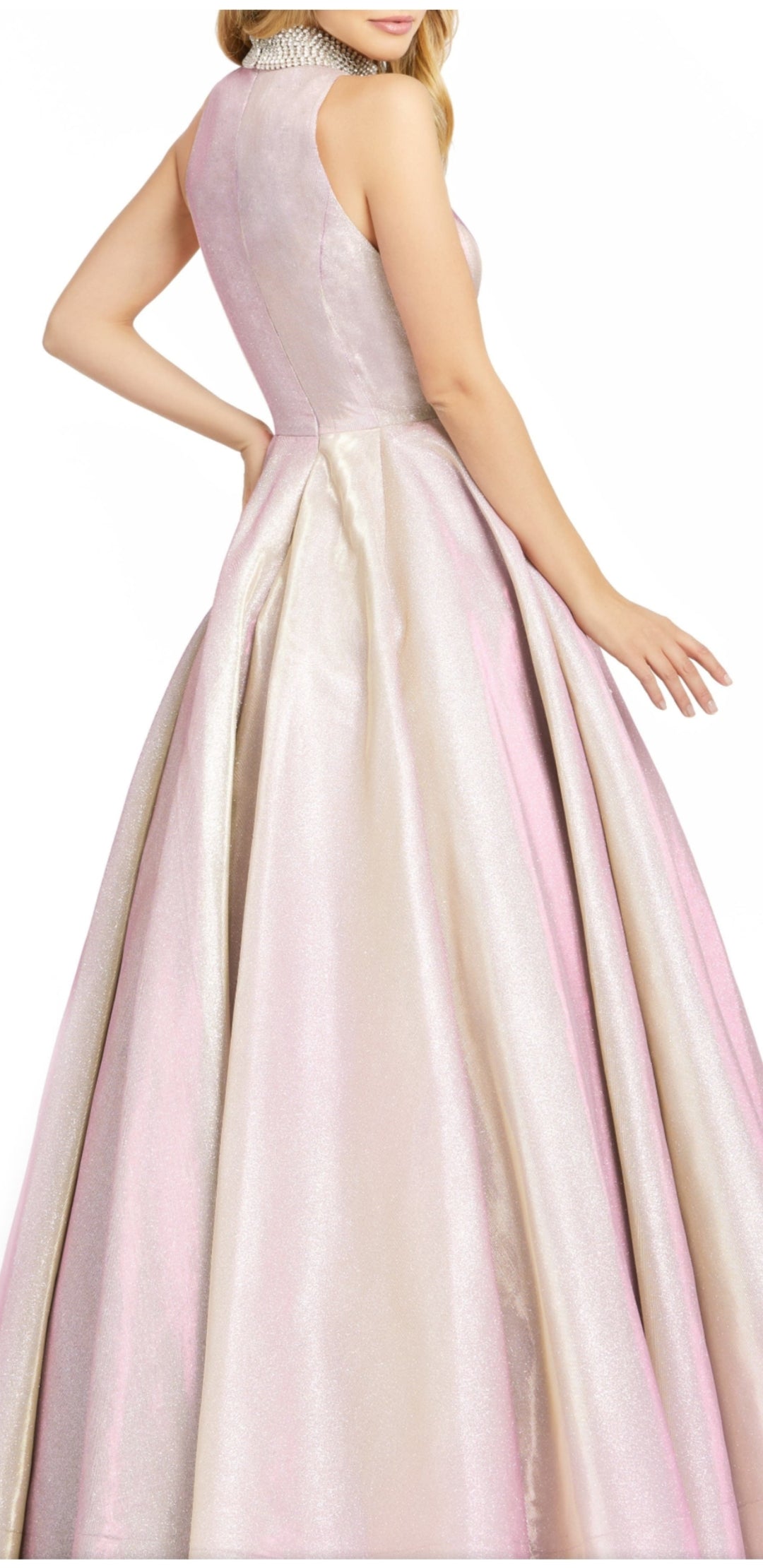Mac Duggal Mock Stone Neck Gown