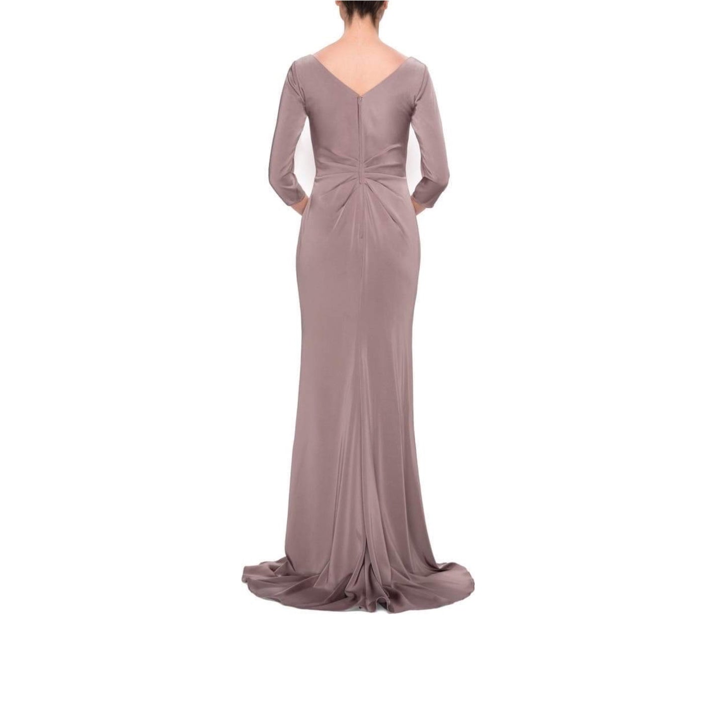 La Femme Ruched Trumpet Gown