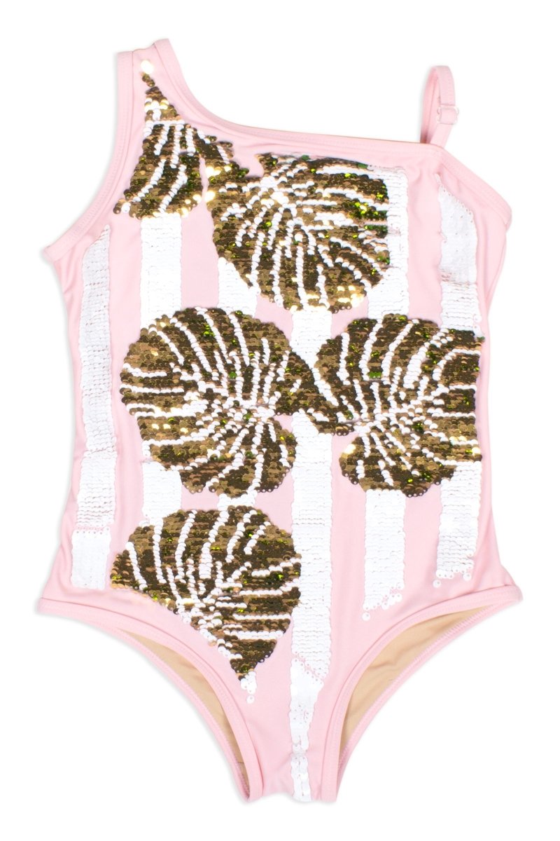 Shad Critters Palm Flip Sequin One-Piece Swimsuit
