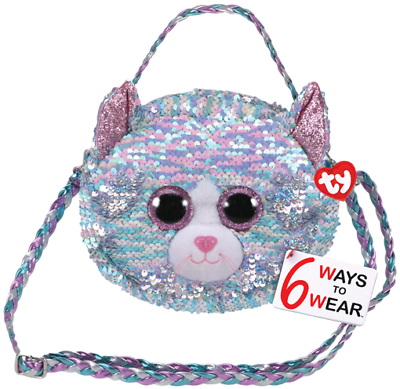 TY Beanie Cat Sequin 6 Way Purse