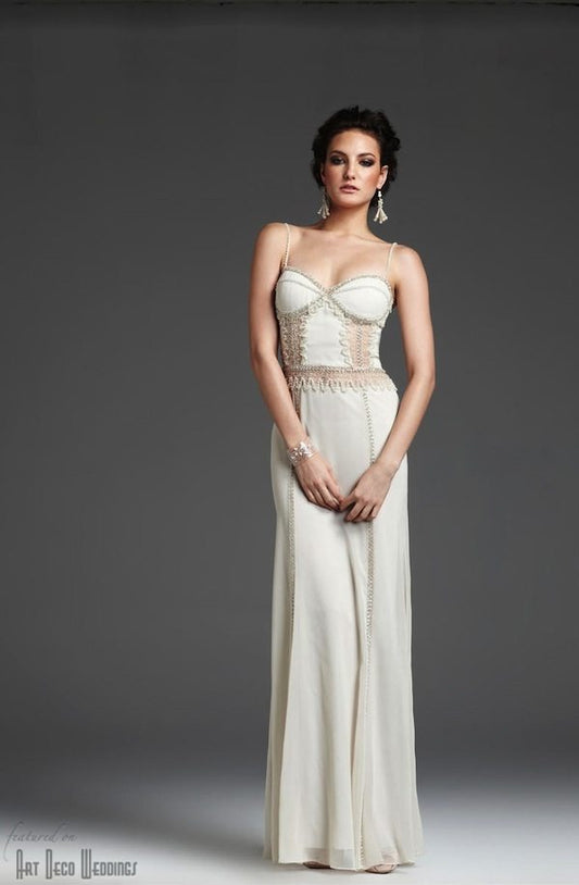 REBORN: Mignon Beaded and Stone Cut Out Evening Gown