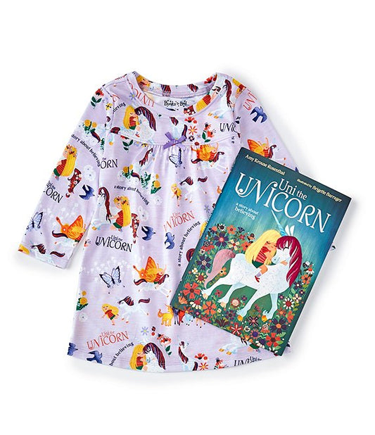 Books to Bed Unicorn Gown and Book Set