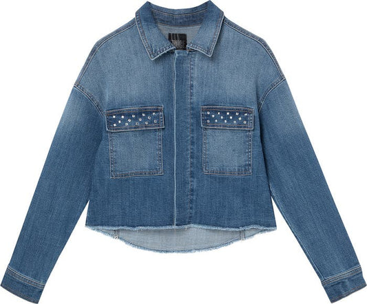 Truce Denim Stone and Sequin Jacket