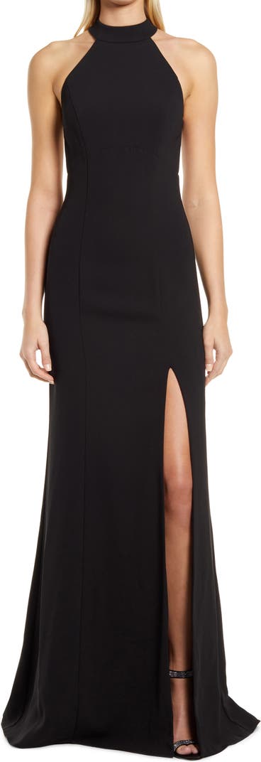 Amsale Halter Crepe Dress