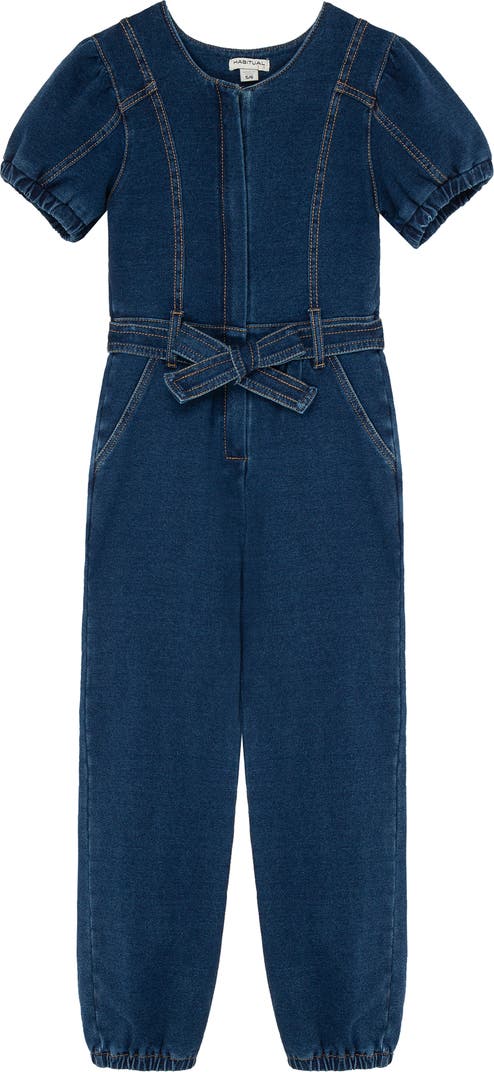 Habitual Kids Denim Belted Jumpsuit