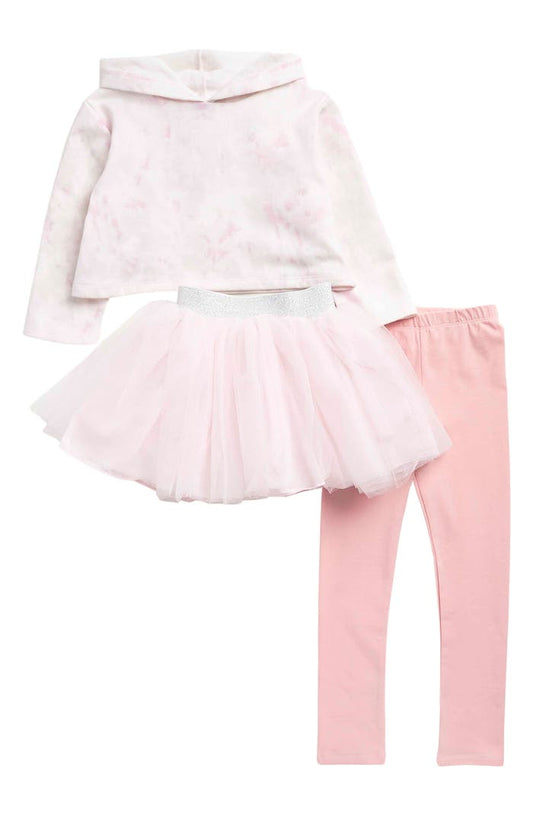 Pippa & Julie Tie Dye Hooded Tulle and Legging Set