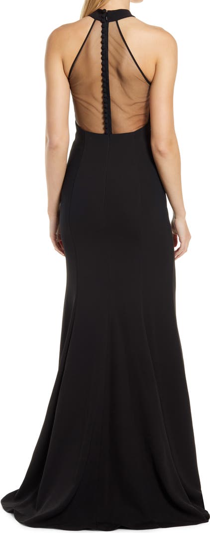 Amsale Halter Crepe Dress