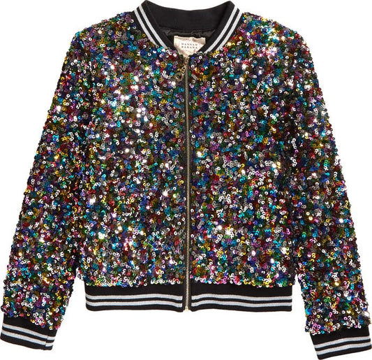 Truly Me Sequin Toddler Bomber Jacket