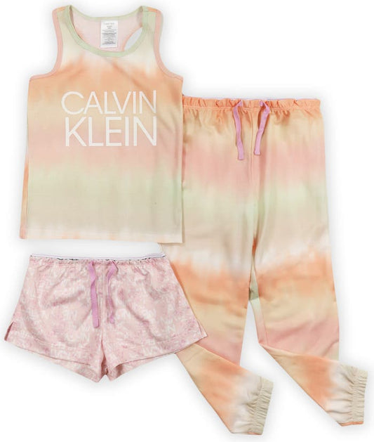 Calvin Klein 3pc Tie-Dye Short & Pant Set