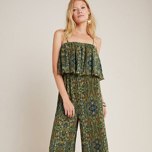 Anthropologie Rdalamal Pleated Jumpsuit