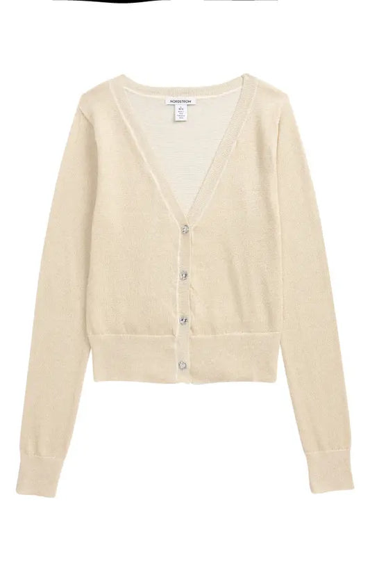 Nordstorm Girls Gold Spark Cardigan