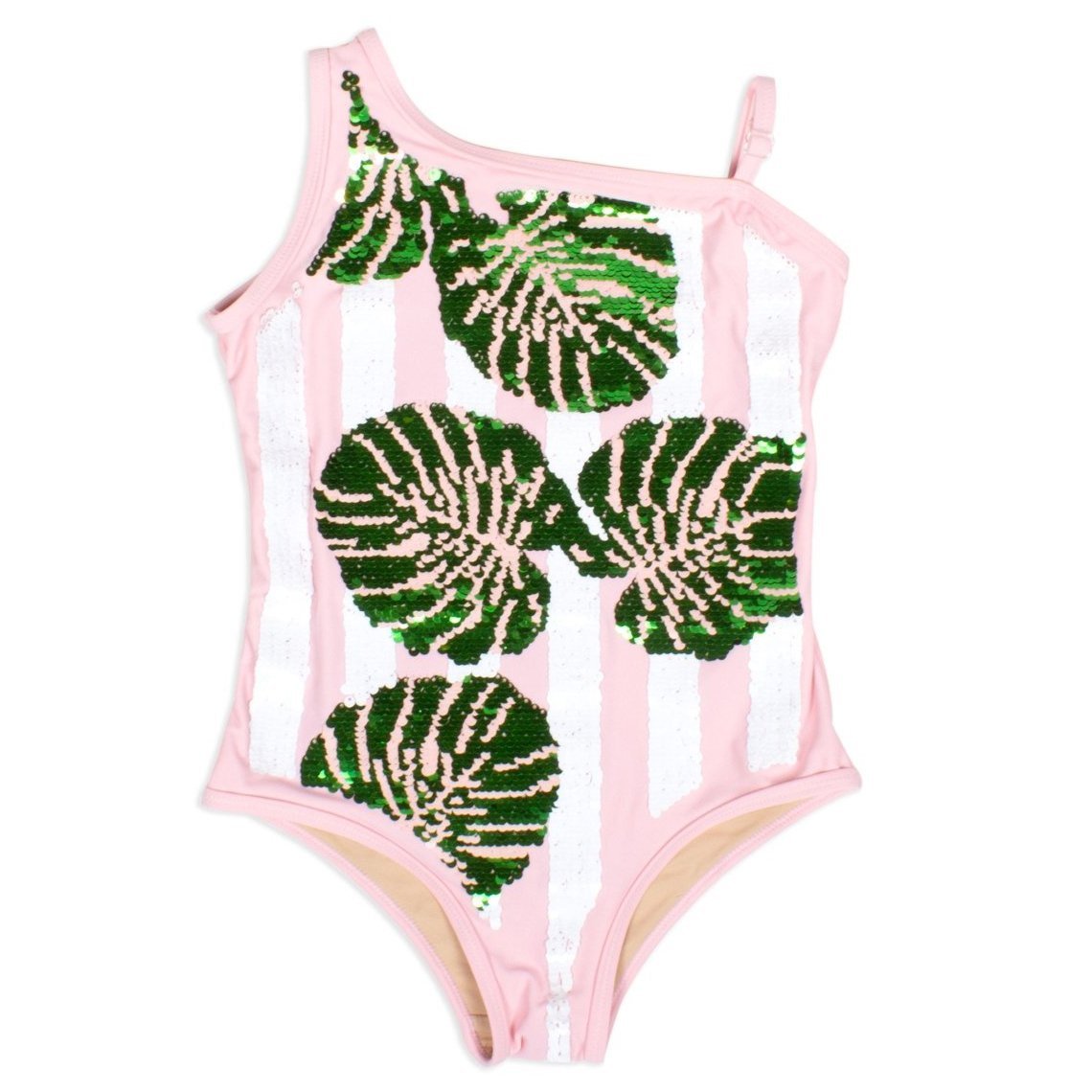 Shad Critters Palm Flip Sequin One-Piece Swimsuit